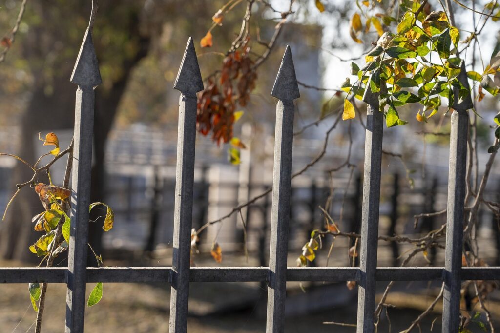 fence, metal fence, spikes, protection, barrier